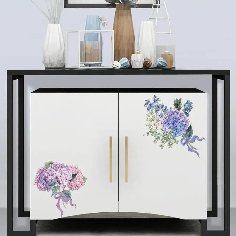 Элегантный цветок наклейки на холодильник s домашний декор настенная Мебель Туалет стикеры s 8 цветов съемный самоклеющийся стикер на стену