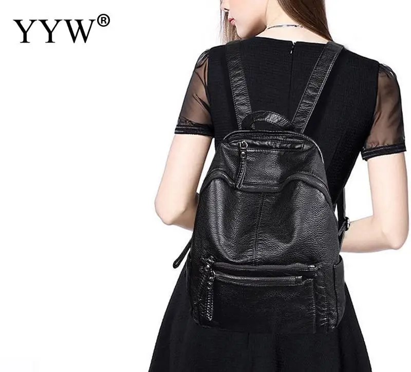 Новое поступление, женский рюкзак из искусственной кожи, однотонные рюкзаки, черный, серый цвет, кожаная школьная сумка, Женская Мини дорожная школьная сумка