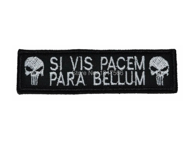 Вышивка значок Каратель Череп SI VIS PACEM PARA BELLUM военные вышитые значки Тактический Патч для верхней одежды кепки сумка