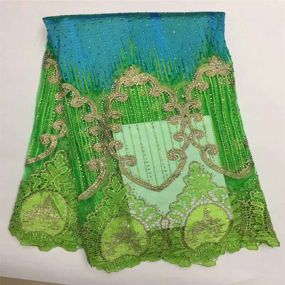 

Latest african net lace fabric high quality african tulle lace fabric with stones, Nigerian French lace fabric GF186-2