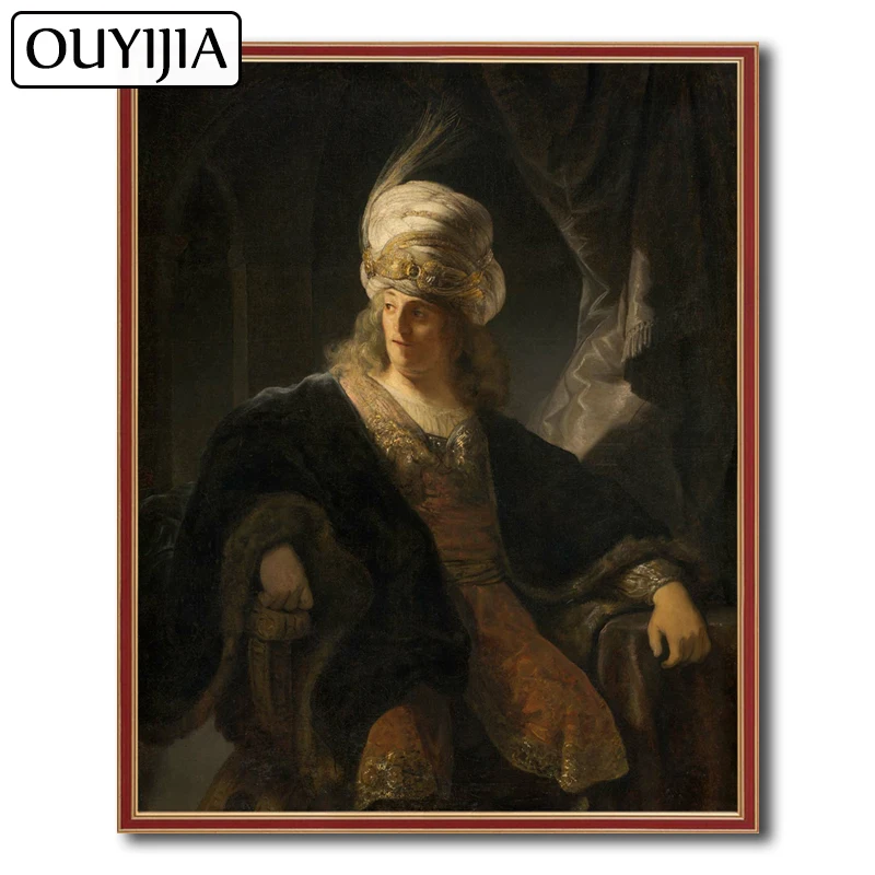 OUYIJIA Rembrandt Character Young Man In Oriental 5D DIY Oil Diamond Painting Embroidery Mosaic Picture Of Rhinestone Decoration | Дом и сад