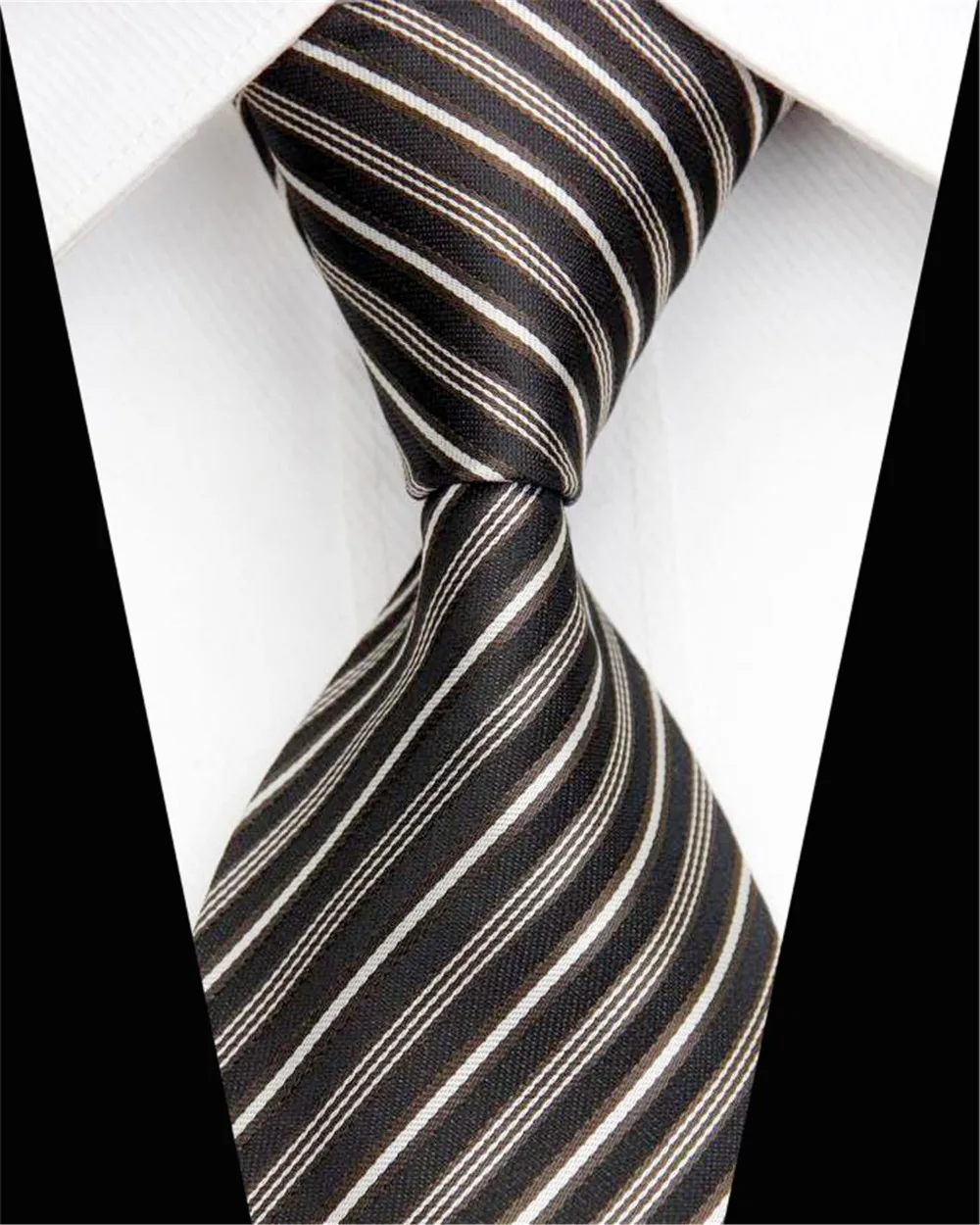 Business Accessories Men's Tie for Men Geometric Pattern 7.5cm Silk Necktie Black White Neckties for Men Wedding ST750031-78a