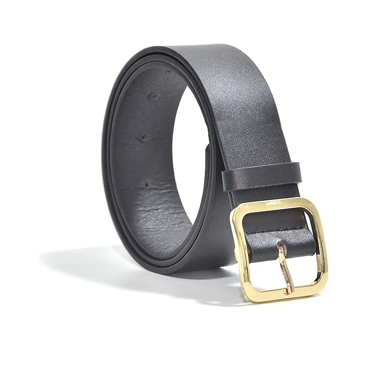 

Women Fashion Wide Belts Gold Silver Buckle Pu Leather Waist Belt For Ladies Jeans Belt Punk High Quality Black Drop Shipping