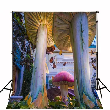 

TR 5x7ft Photo Studio Props Baby Colorful Giant Mushroom Butterfly Scenic Photography Backdrops For Children Newborn Photo Shoot