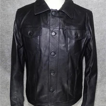 Мужская замшевая кожаная куртка, Мужская повседневная одежда из овечьей кожи, куртка из овечьей кожи