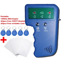 Портативный 125 кГц RFID считыватель и писатель Дубликатор копир программирующее устройство и 5 бесплатных тегов EM4305 T5577 и 5 бесплатных записываемых карт