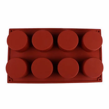 

8 Holes Round Silicone Material Cake Chocolate Mold Handmade DlY Cupcake Soap Maker Baking Tools Candy Jelly Ice Tool CT1086