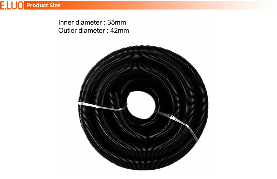 5 м вакуумный шланг 35 мм Черный EVA пылесос шланг муфты гофрированный шланг для центрального пылесоса
