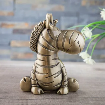 

New Metal Crafts Children's Gift Creative European Personality Saving Tank Cute Large Zebra Piggy Bank money box