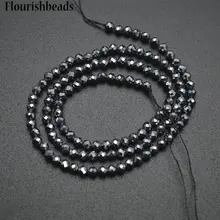3 мм алмазные граненый Натурального Гематита Малый Размеры Камень Круглый Loose бисер