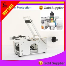 Полуавтоматическая этикетировочная машинка для круглых бутылок Этикетировочная этикетка стикер бумага Plstic Jar горшок маркировочное устройство наклеивание косметических банок