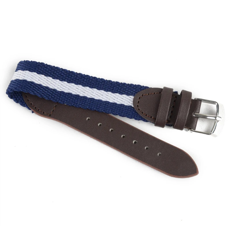 Watch Band Strap Nylon Mesh Leather Watchbands Womens Mens Sport Watches Belt Accessories Relojes Hombre 18mm 20mm Canvas