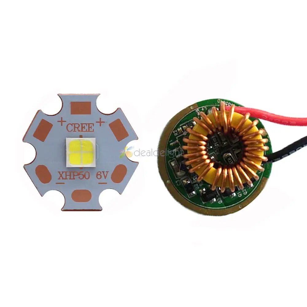 XHP50 쿨 화이트 중립 화이트 웜 화이트 고출력 LED 전구, 구리 PCB, 22mm, 1 모드, 3 모드, 5 모드 드라이버, 6V, 16mm, 20mm