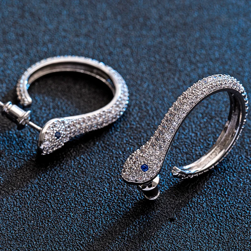 GAOLA Новый дизайн классический серебристый цвет Lovely Snake серьги с цирконием