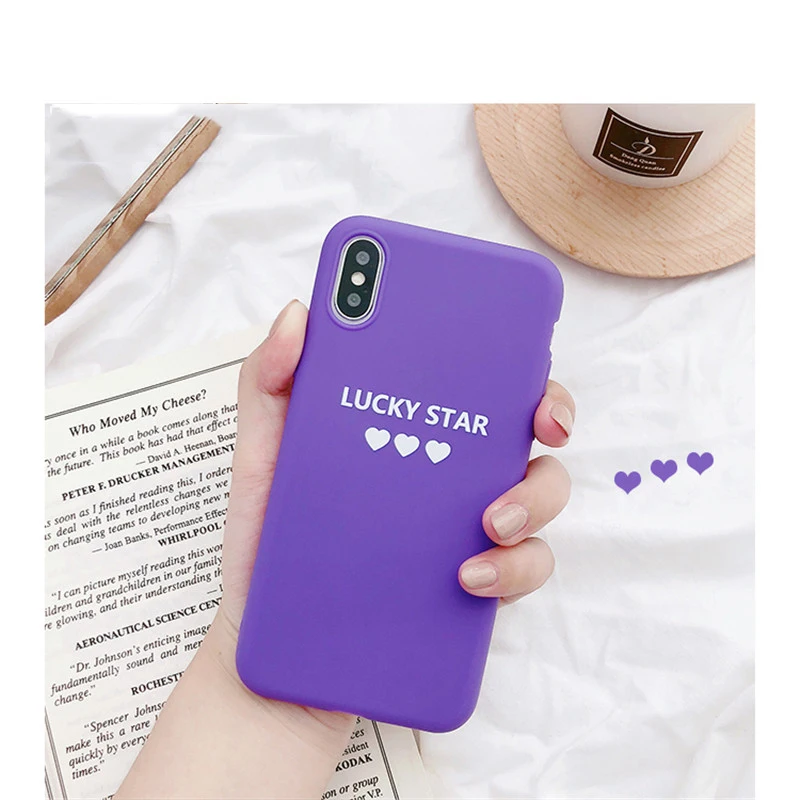 Lovebay фиолетовый чехол для телефона для Iphone XS Max XR X 7 6 6S 8 Plus Love Heart shape Lucky с принтом мягкий чехол-накладка