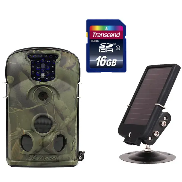 Cheap Free Shipping!16GB Ltl Acorn 5210MM MMS Email Scouting Hunting Camera+Solar Power Battery Hot