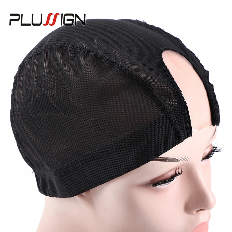 

Plussign New Arrival Adjustable Glueless Weaving Cap Spandex Dome Cap With Mono Net Material For Weaving U Part Wig Cap 5Pcs/Lot