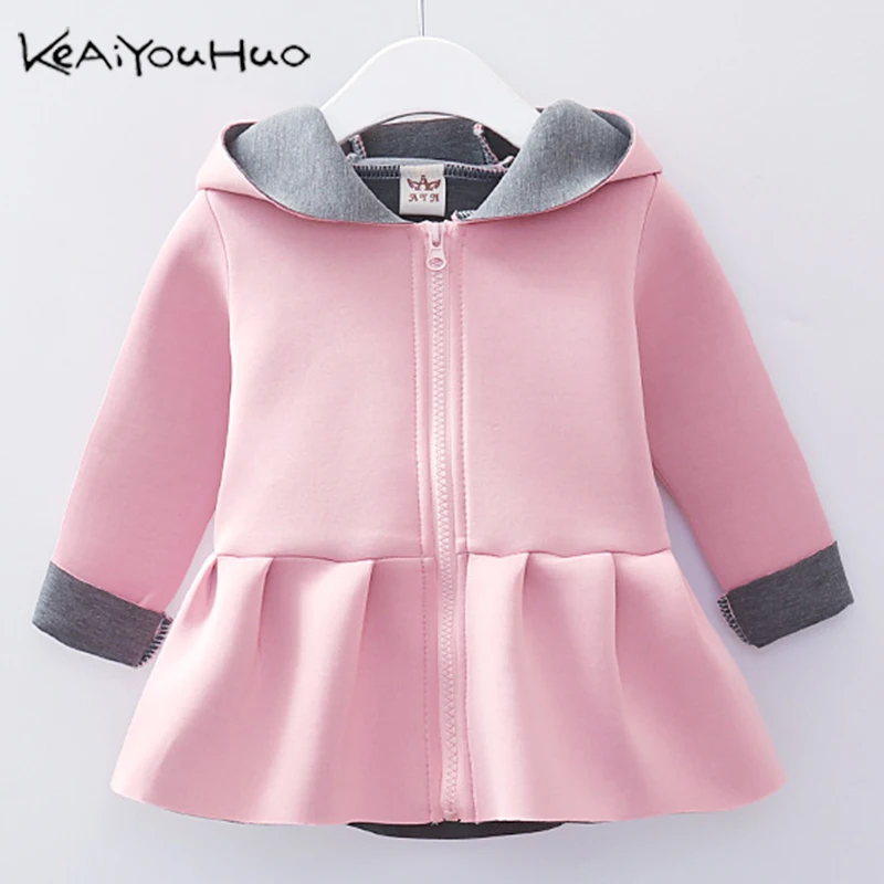 

Girls Clothes 2019 Spring Tops Cute Rabbit Ear Kid Hooded Jacket Autumn Winter Jacket For Children Clothing 1-3 Y Baby Girl Coat