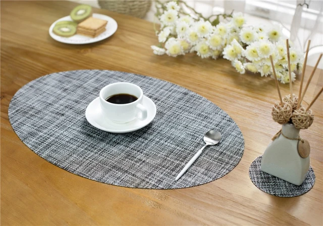 Tapis de table à manger de forme ovale en PVC Isolation thermique