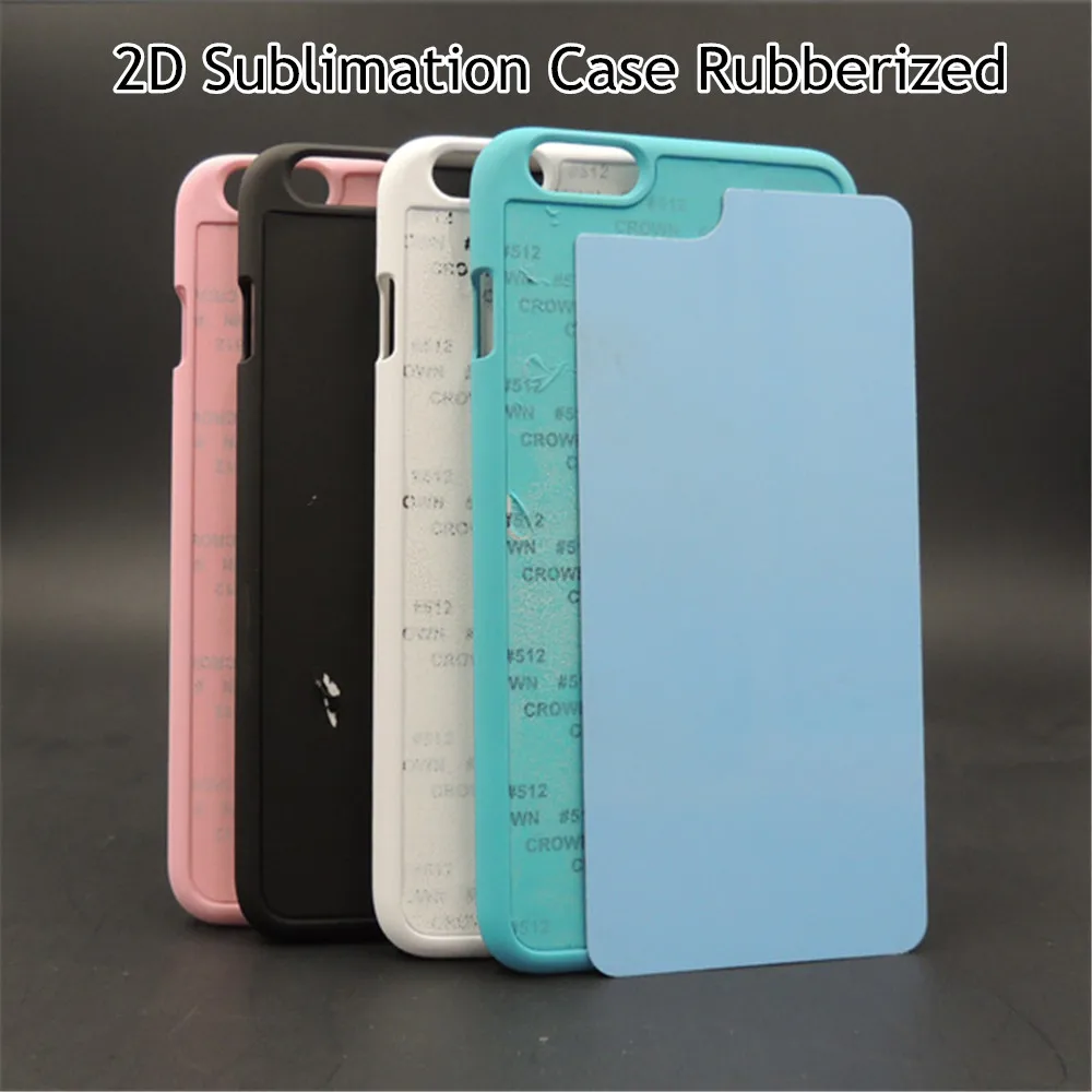 10pcs/lot Rubberized Plastic Sublimation Blank Case Cover For iPhone 6 6s 6S Plus Aluminium Inserts Glue DIY |