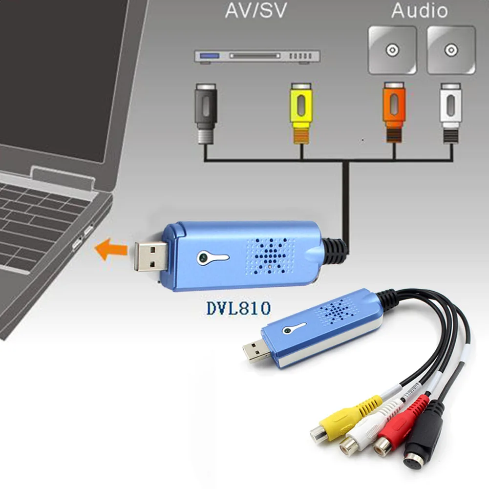 Конвертер синяя карта захвата USB 2,0 Видео Аудио VHS адаптер устройство захвата портативный