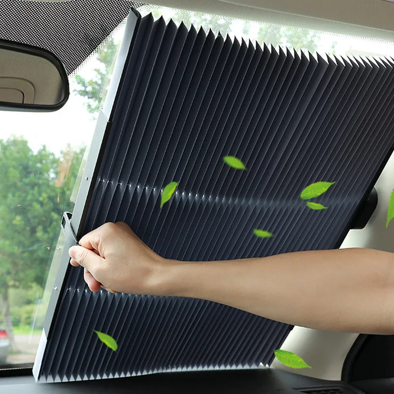 

46CM/65CM/70CM/80CM Upgarde Retracta'ble SUV Truck Car Front Wind shield Sunshade Rear Window Sun Visor UV Protection