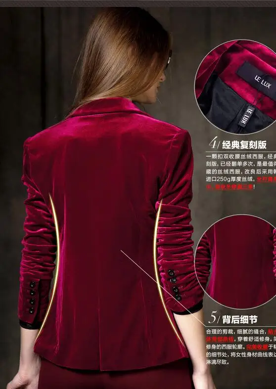 More Color ! Women'S Fashion Slim Flannelette Suit Women's Blazer Short Design Business Suits Women's Dress S 3XL free shipping