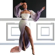 Арабские новые модные сексуальные платья знаменитостей с высоким Боковым Разрезом Русалка Вечерние платья для выпускного вечера robe de soiree