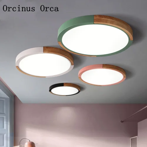 

Nordic modern simple LED color ceiling lamp living room bedroom post-modern creativity candy color circular ceiling lamp