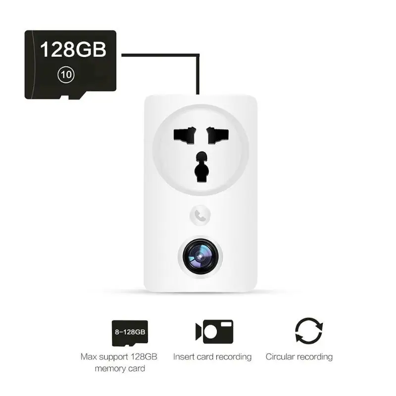 

EC59 Mini Camera Home Security WIFI Plug Camera Smart Socket Night Vision Camcorder HD 1080P