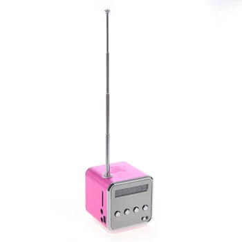

Portable Wholesale5pcs*TD-V26 Portable Mini Digital Speaker with Micro SD / TF / USB /FM (Pink)