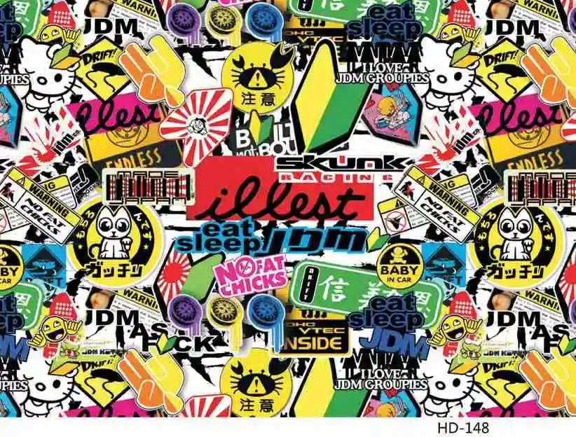 sticker bomb sheet jdm euro drift car stickers vinyl wrap film with sticker bomb sheets