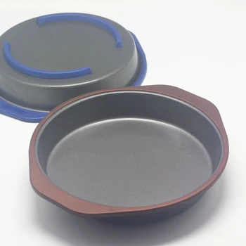 

Baking Pan Dia9.0 inches Round Cake / Pizza Pnas Teflon Sheet Non Stick Metal With Silicone edged Rectangular Baking Tray/Dish