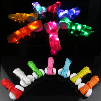

LED Lamp Flashing Shoe Lace LED Shoelaces Luminous Shoe Laces Light Up Flash Glowing Shoelace 7 Colors W8559
