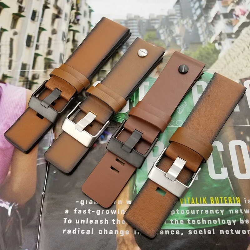 

Genuine Leather Calf Soft Watchband for Diesel DZ7257 DZ4318 DZ7313 Strap Classic Watch Bracelet Man Bracelet 24mm Brown Tools