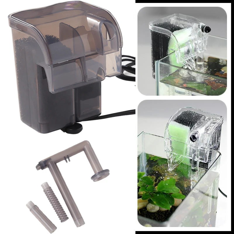 

Mini Aquarium Fish Tank Power Filter Water Pump Hang On Slim Water Circulation