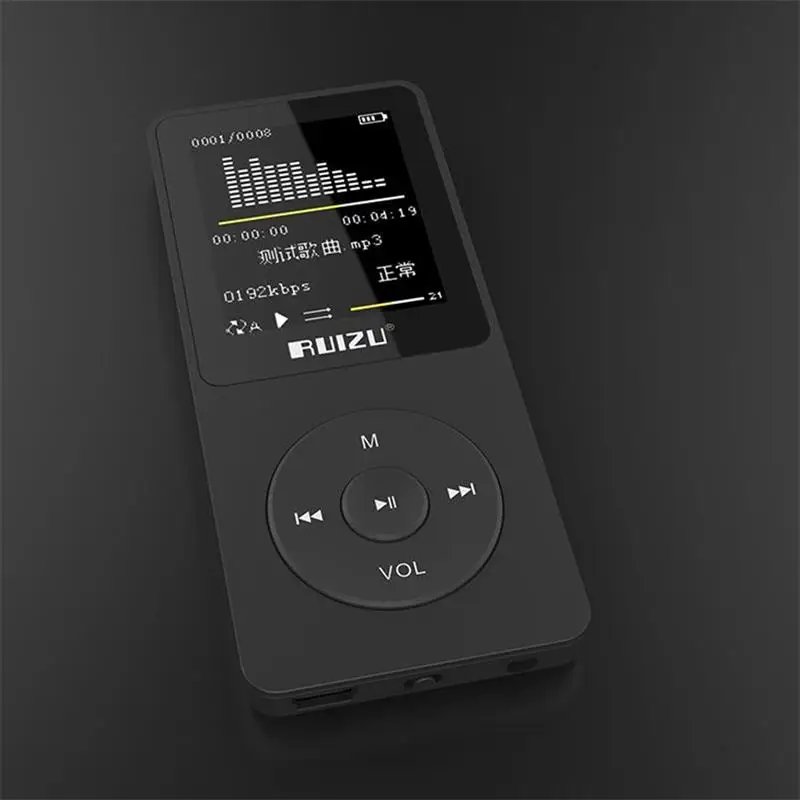 MP3 музыкальный плеер RUIZU X02 4 Гб портативный MP3 может воспроизводить 80 часов с fm-радио, электронной книгой, часами, диктофоном Бесплатные оригинальные наушники