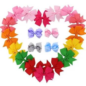 

40pcs /20pcs Pudcoco Boutique Bowkont Hair Clip Baby Clips Girls Ribbon Kids Sides Newbotn Accessories Lot