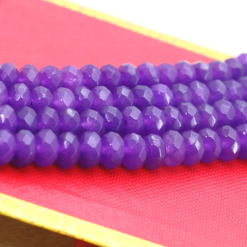 5x8mm Faceted Purple Chalcedony Abacus Shaped Loose Beads 15" Fashion