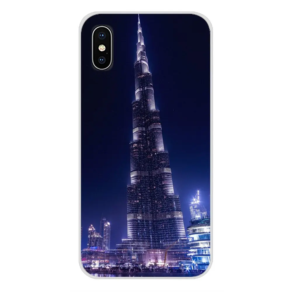 Защитный чехол для телефона Дубай Burj Khalifa Tower Building Apple iPhone X XR XS MAX 4 4S 5 5S 5C SE 6 6S 7 8 Plus