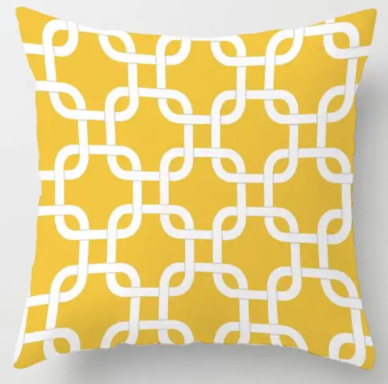 Подушка в скандинавском стиле, желто-серая, современная, Минималистичная, с геометрическими полосками, Ромб, абстрактная художественная подушка, домашний декор для офисного стула - Цвет: A15