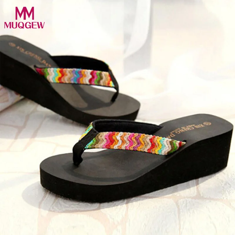 Luxury Shoes Women Summer Sexy Flip Flops Platform Sandals Beach Flat