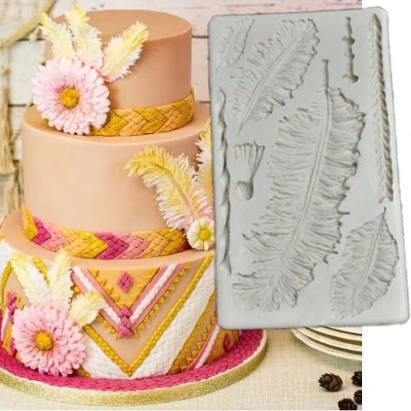 

Native Feathers Molds Fondant Cake Decorating Tools Silicone Molds Sugarcrafts Chocolate Baking Tools for Cakes Gumpaste Fimo