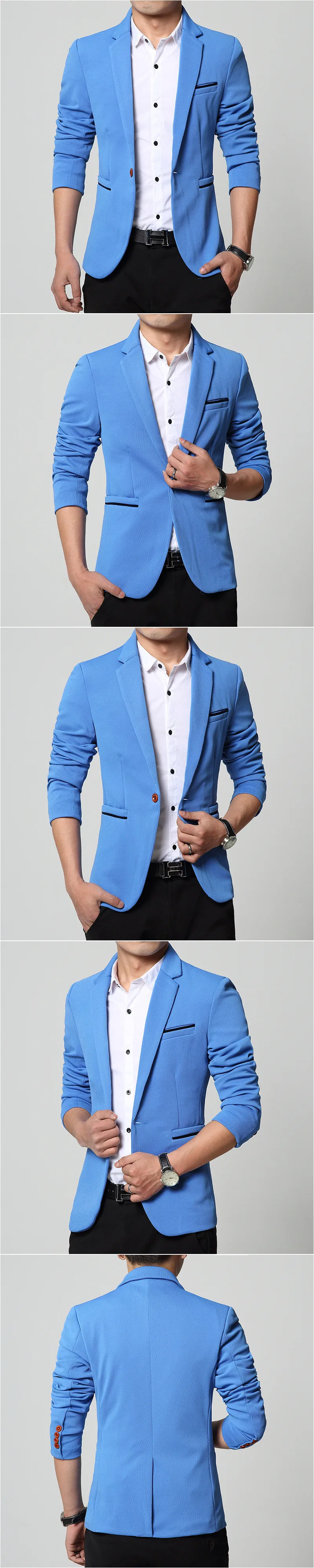 DEE MOONLY 2020 Men slim fit fashion blazer Suit Jacket Black Blue Red plus size M to 5XL Male blazers Mens coat Wedding dress