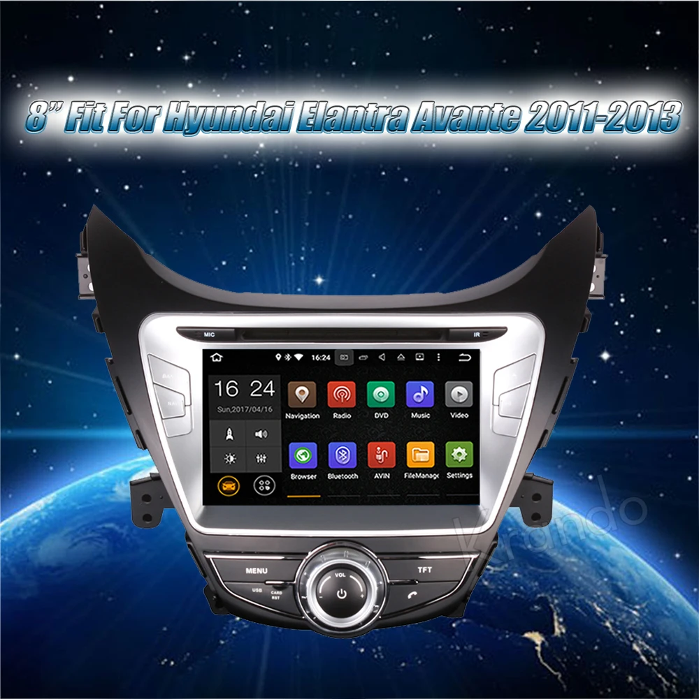 Flash Deal Krando 8" Android 8.0 car radio gps dvd navigation multimedia system for Hyundai Elantra Avante 2011-2013 player WIFI 3G DAB+ 1