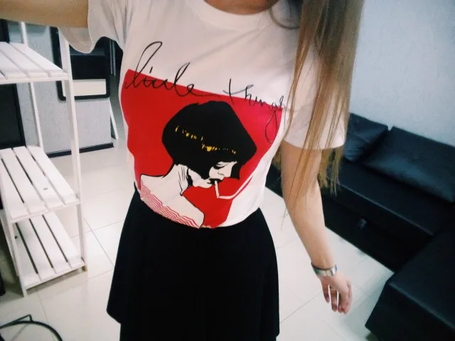 Женские модные футболки летние белые из 100% хлопка с коротким рукавом и принтом 80s