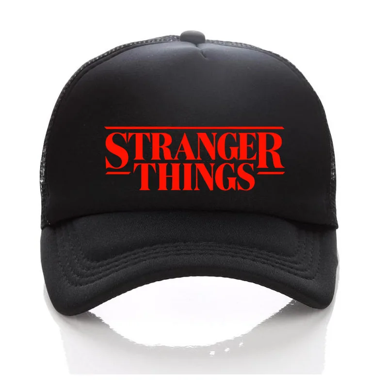 

Stranger things Caps Kids Adult Trucker Cap Summer Printed Stranger Baseball Hat Boy Red blue Net Snapbacks hats Children Women