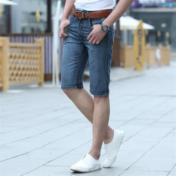 

2018 New Summer Mens Denim Shorts Slim Regular Casual Knee Length Short Jeans Shorts Men Short Size 30-44