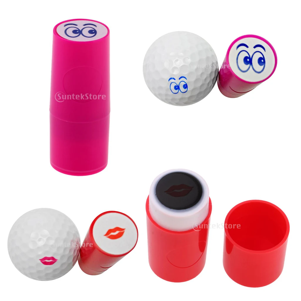 2Pcs ABS Plastic 5.3cm Golf Ball Stamp Stamper Marker Long Lasting & Quick-dry Impression Seal for Golfer Learner