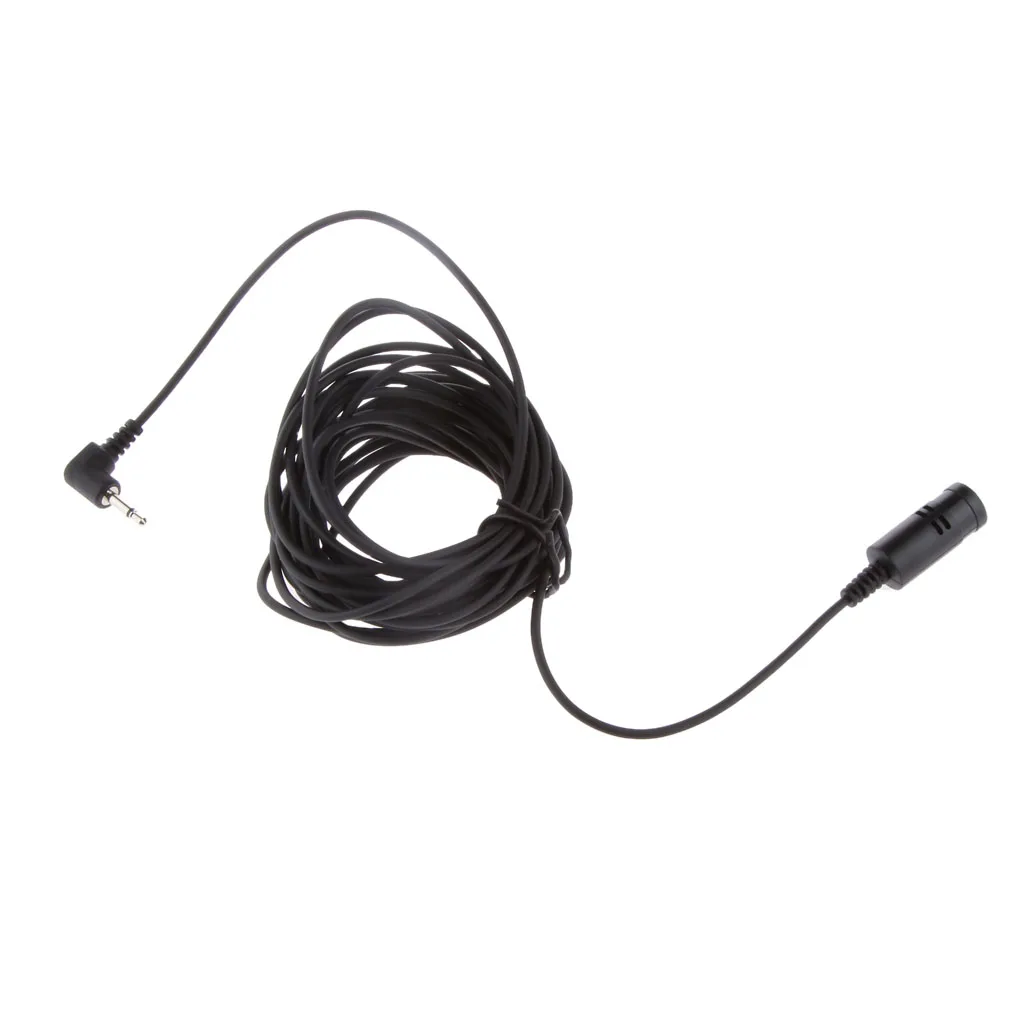 Car Audio Radio Aux 2.5mm Jack Microphone Speaker for Kenwood Pioneer Black